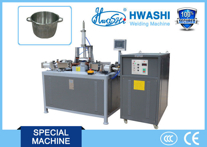 स्टेनलेस स्टील प्रक्षेपण वेल्डिंग मशीन 15KVA पावर 8000J ऊर्जा भंडारण और 1500kg दबाव के साथ सूप पॉट हैंडल के लिए