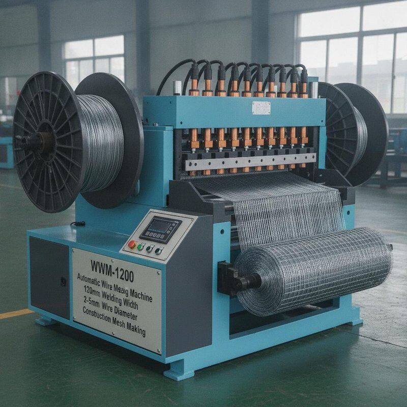 WWM-1200 स्वचालित तार जाल वेल्डिंग मशीन 1200 मिमी वेल्डिंग चौड़ाई 2-5 मिमी तार व्यास निर्माण जाल बनाने वाली मशीन