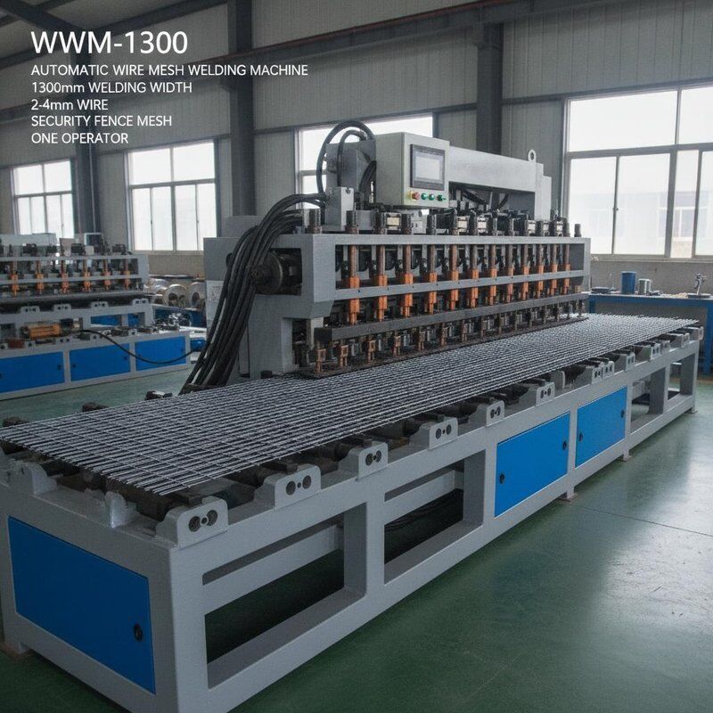 WWM-1300 स्वचालित तार जाल वेल्डिंग मशीन 1300 मिमी वेल्डिंग चौड़ाई 2-4 मिमी तार सुरक्षा बाड़ जाल एक ऑपरेटर